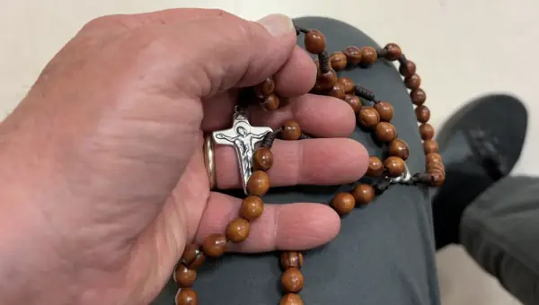 Council 12906 members praying the Rosary